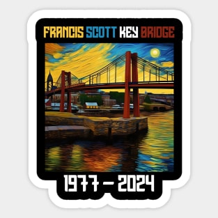 Francis Scott Key Bridge Baltimore Maryland Bridge Sticker